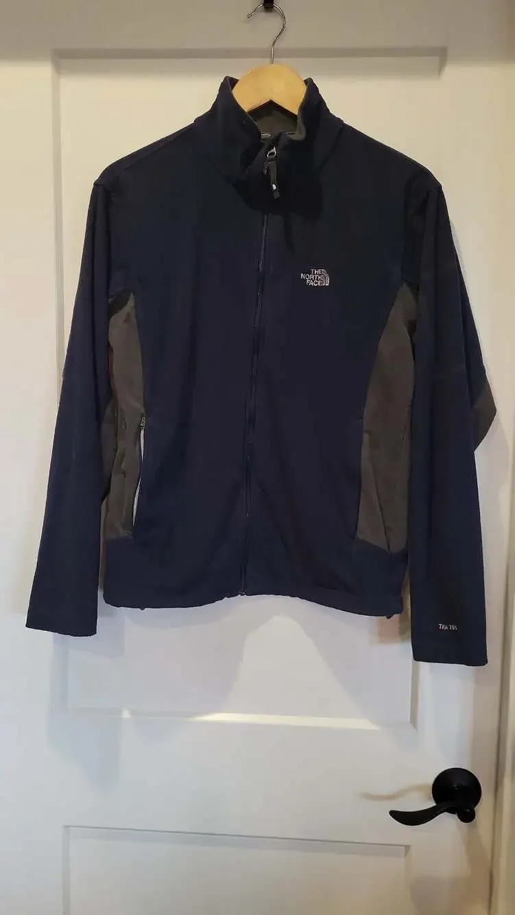 The North Face TKA 100 Flight Series Full Zip Fleece Jacket Navy/Gray, size S